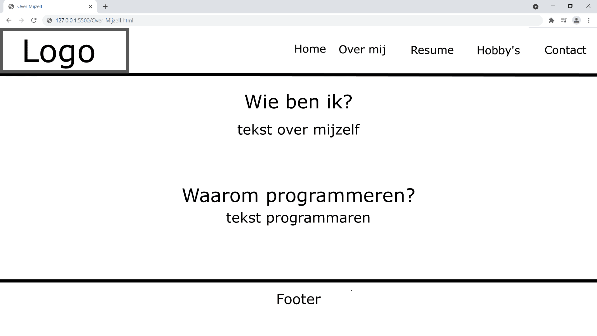 Schets Over mijzelf pagina