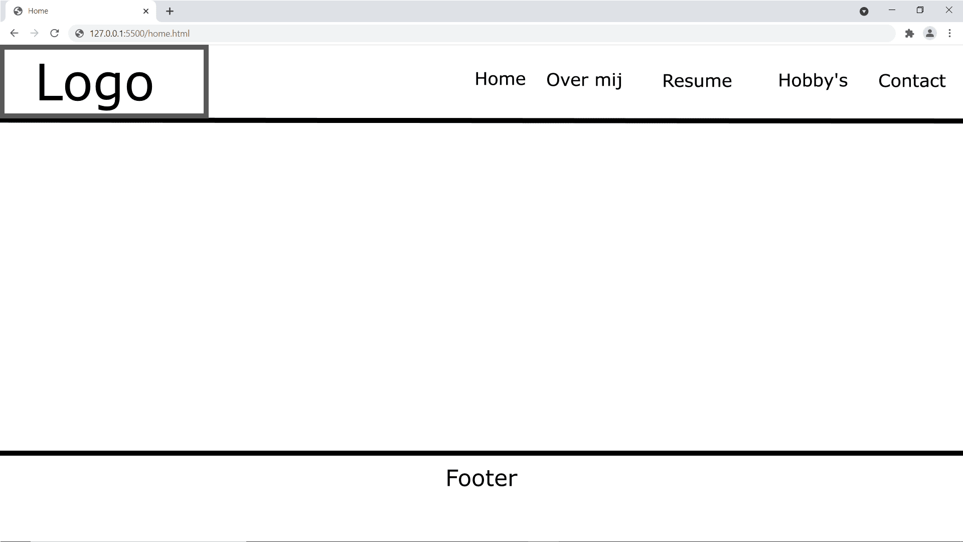 Schets en eindresultaat Index pagina